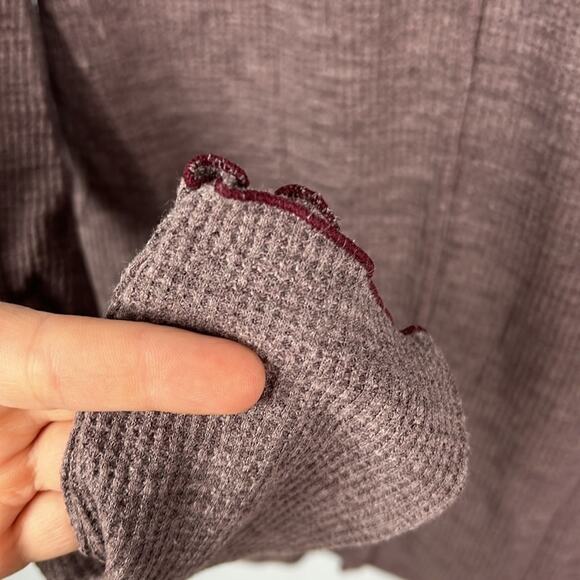 Free people We The Free thermal waffle knit button mock neck pullover - Picture 7 of 10